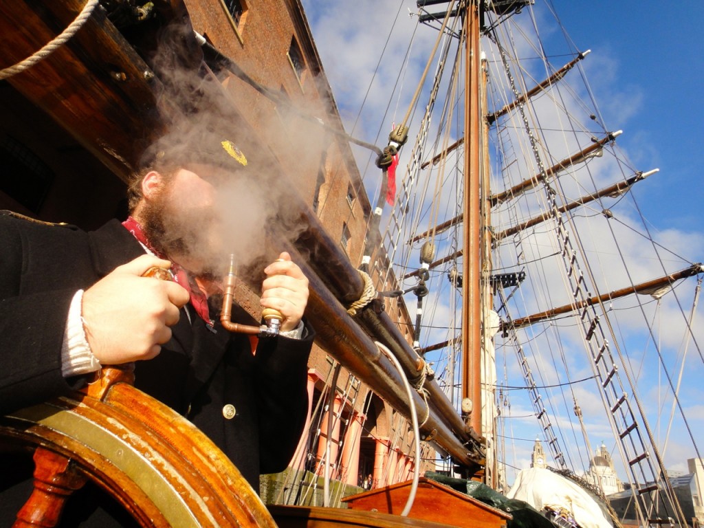 Sailing Ship captain Heath Robinson" Epipe Electronic pipe e-pipe steampunk pipe vaping smoking